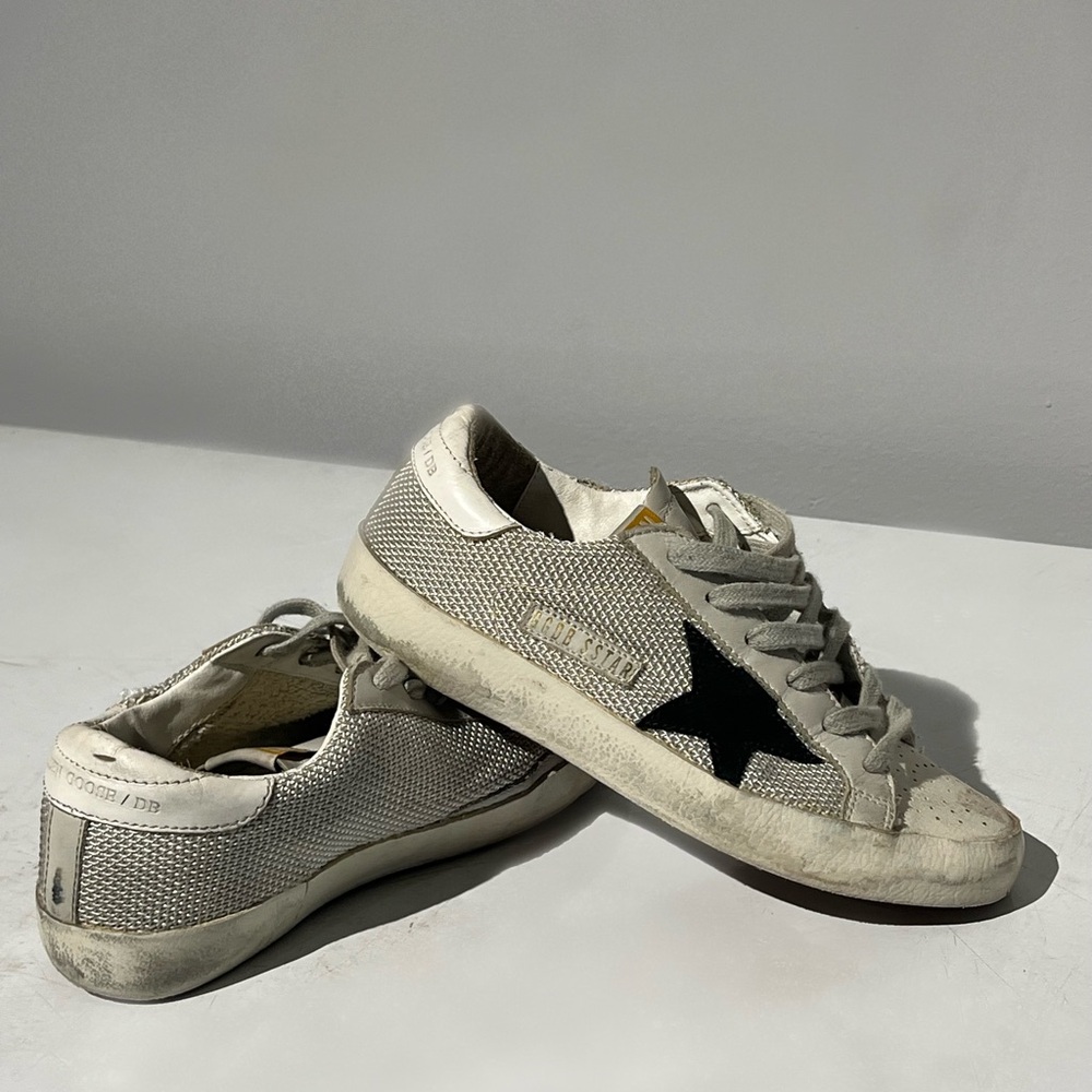 Golden Goose Gray Sneakers with Black Star